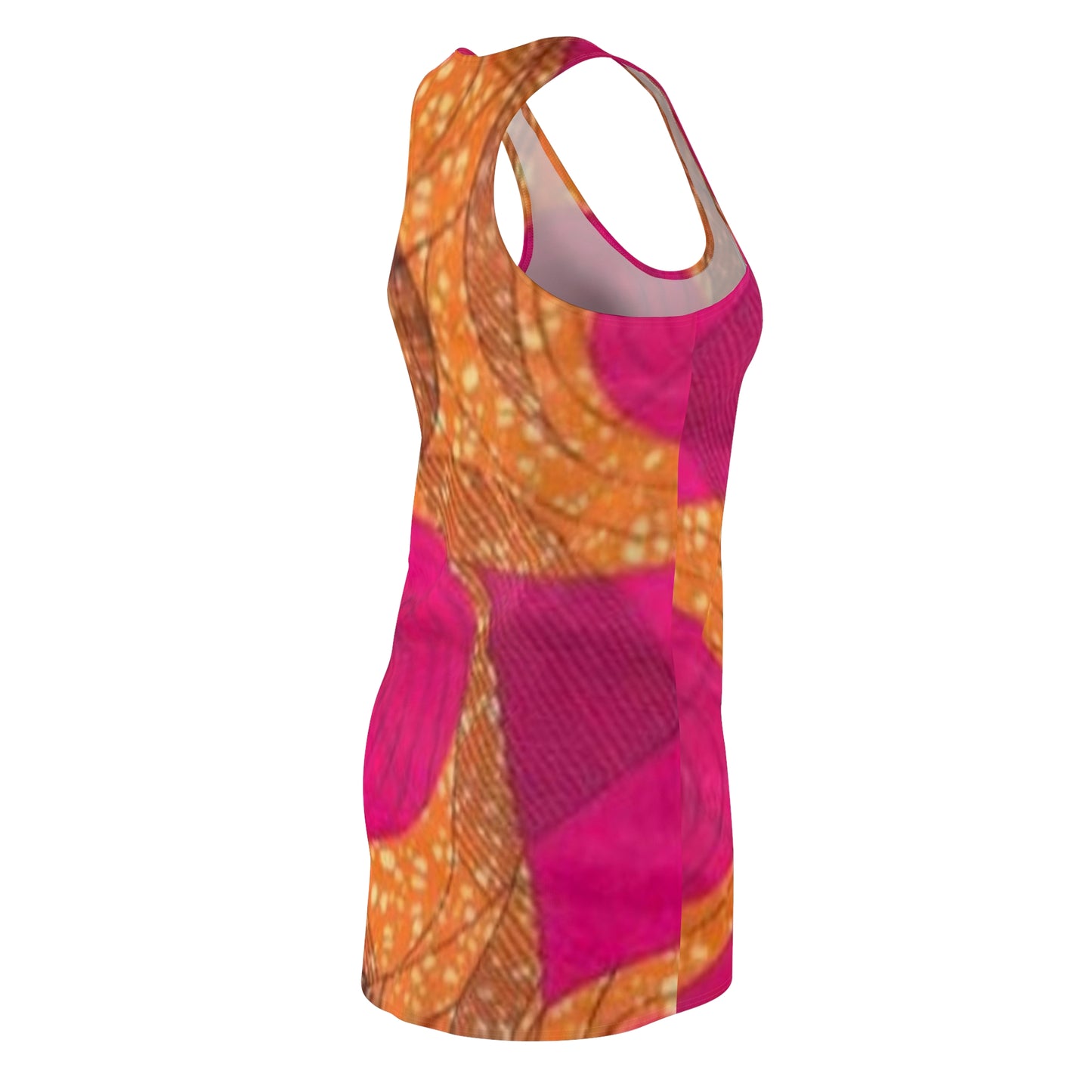 Pink & Orange Ankara Racerback Dress
