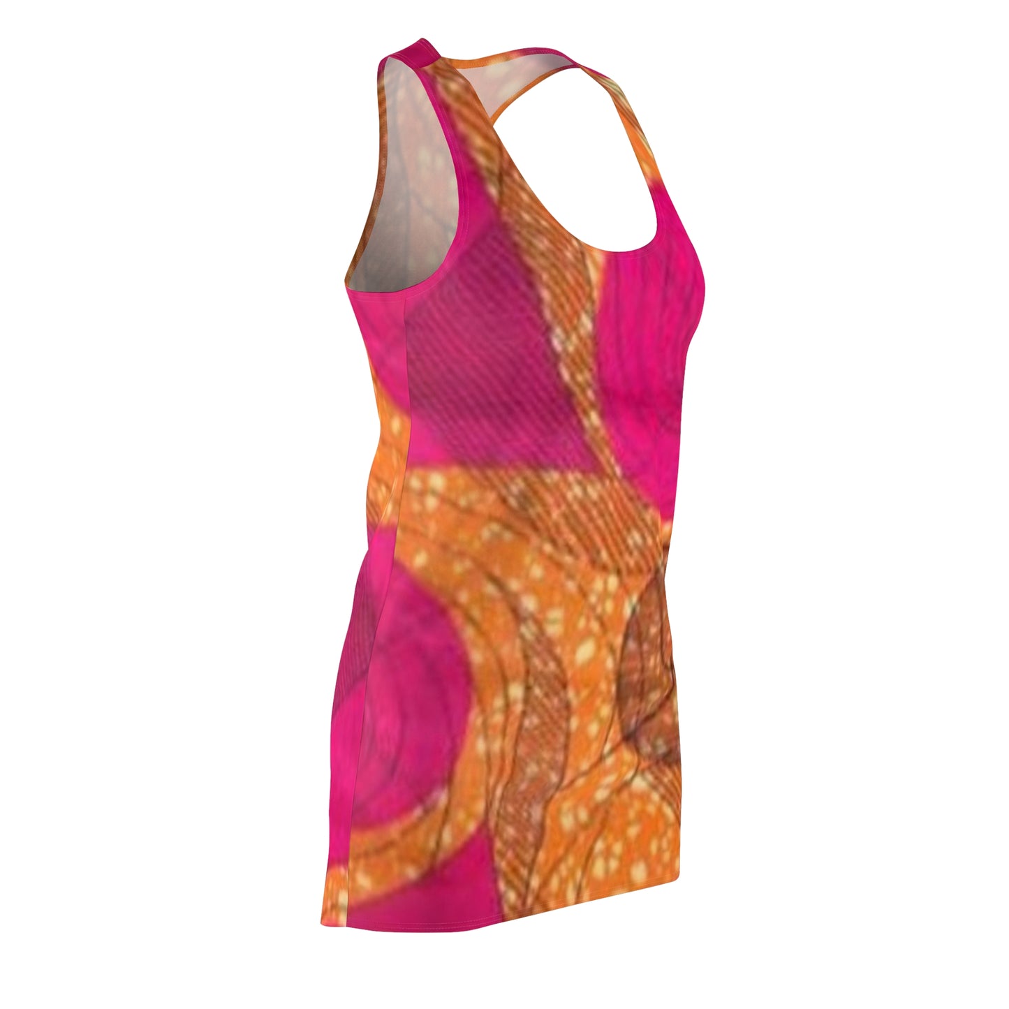 Pink & Orange Ankara Racerback Dress