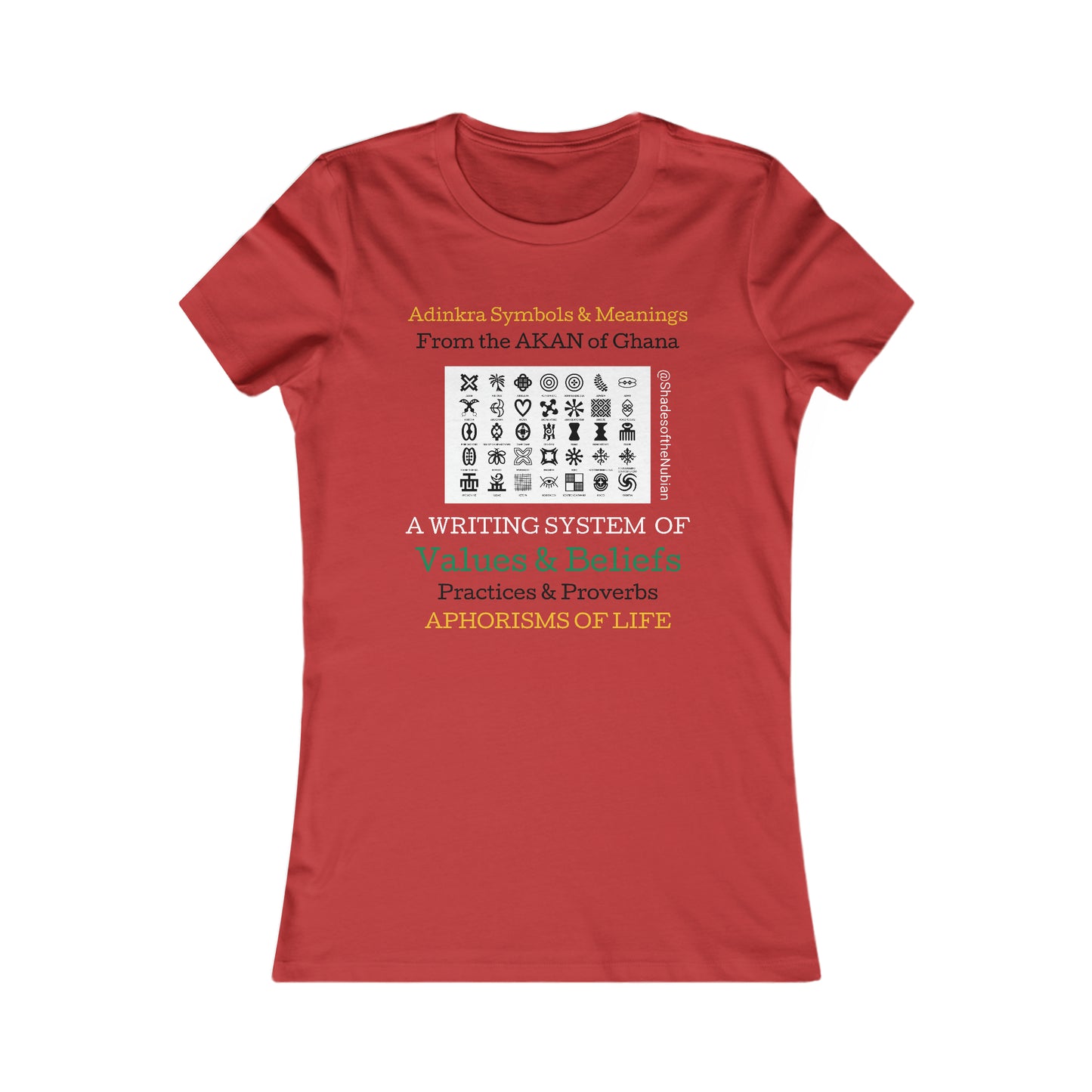 Women's Adinkra Tee, Red