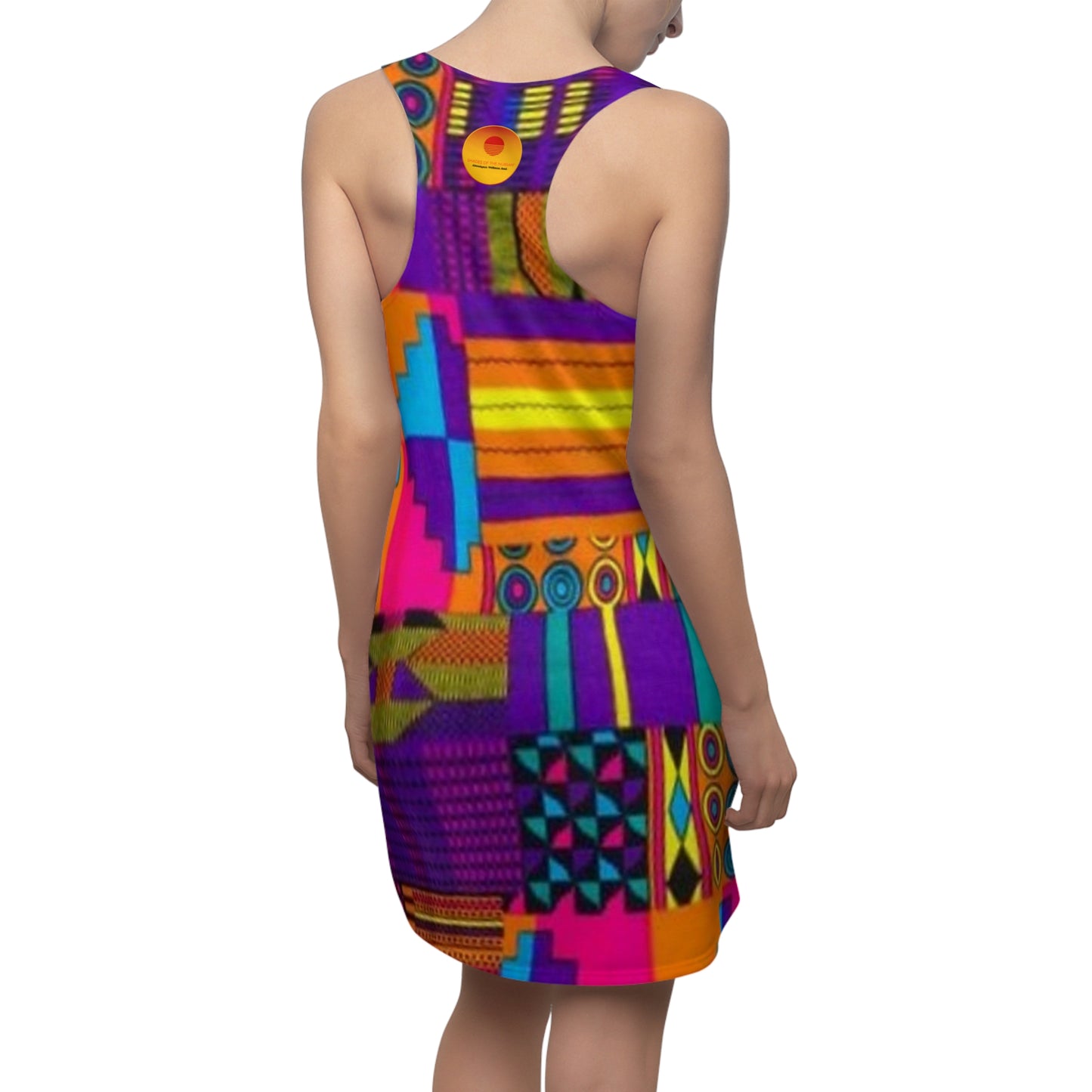 Pink Acid Ankara Racerback Dress
