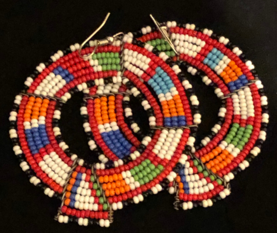 East African Maasai Collar Earrings | Maasai Beaded Collar Earrings | Nile Valley Jewelry | Tribal & Ethnic | Afrocentric