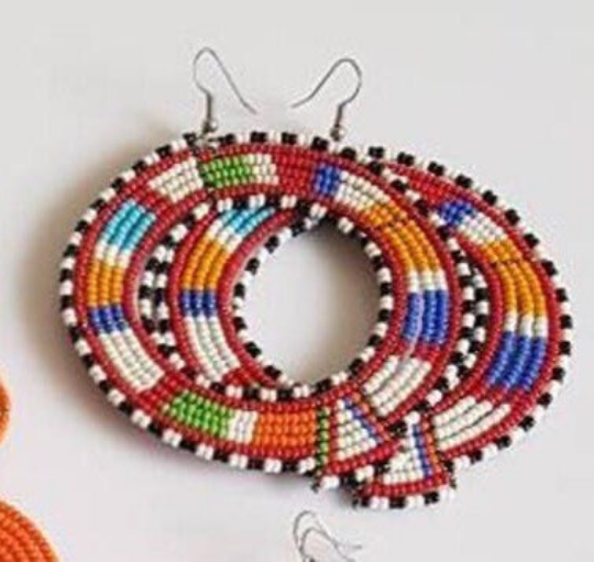East African Maasai Collar Earrings | Maasai Beaded Collar Earrings | Nile Valley Jewelry | Tribal & Ethnic | Afrocentric