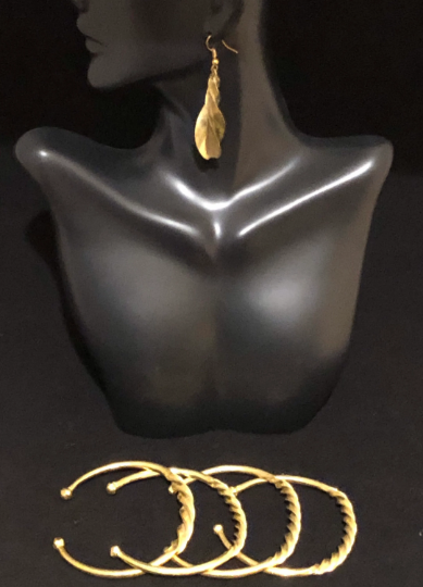 Fulani Gold Teardrop Earrings | West African Earrings | Mali Jewelry | African Dangle Earrings | Tribal & Ethnic | Afrocentric