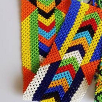 South African Zulu Tie Necklace, Orange | African Beaded Necklace | Zulu Beaded Tie Necklace | Tribal & Ethnic | Afrocentric I