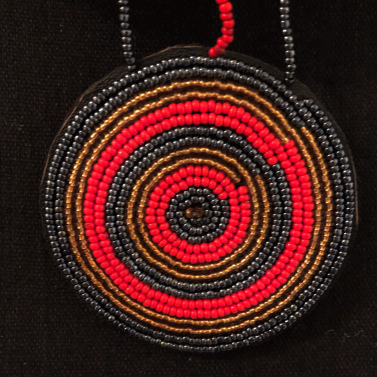Tiye's Favorite Red Black and Gold Leather Necklace | African Leather Beaded Necklace | Rastafarian Necklace | Tribal & Ethnic | Afrocentric