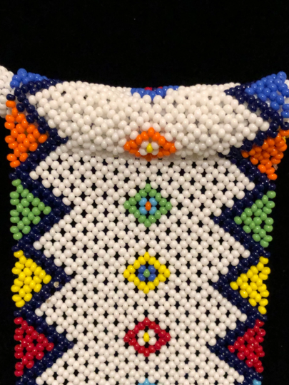 South African Zulu Tie Necklace, White | African Beaded Necklace | Zulu Beaded Tie Necklace | Tribal & Ethnic | Afrocentric I