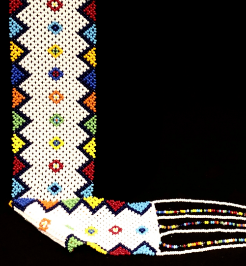 South African Zulu Tie Necklace, White | African Beaded Necklace | Zulu Beaded Tie Necklace | Tribal & Ethnic | Afrocentric I