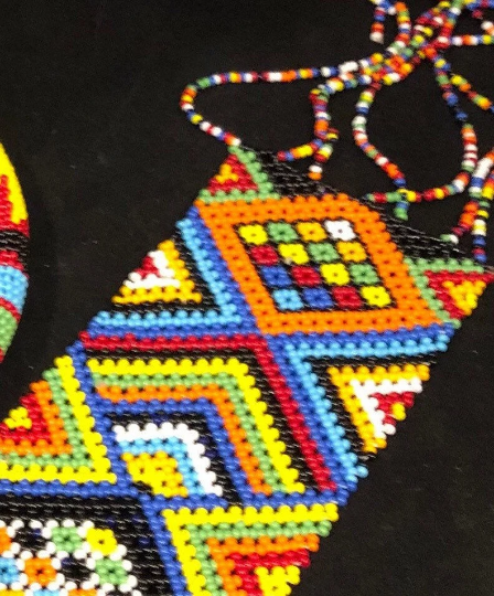 South African Zulu Tie Necklace, Yellow | African Beaded Necklace | Zulu Beaded Tie Necklace | Tribal & Ethnic | Afrocentric I