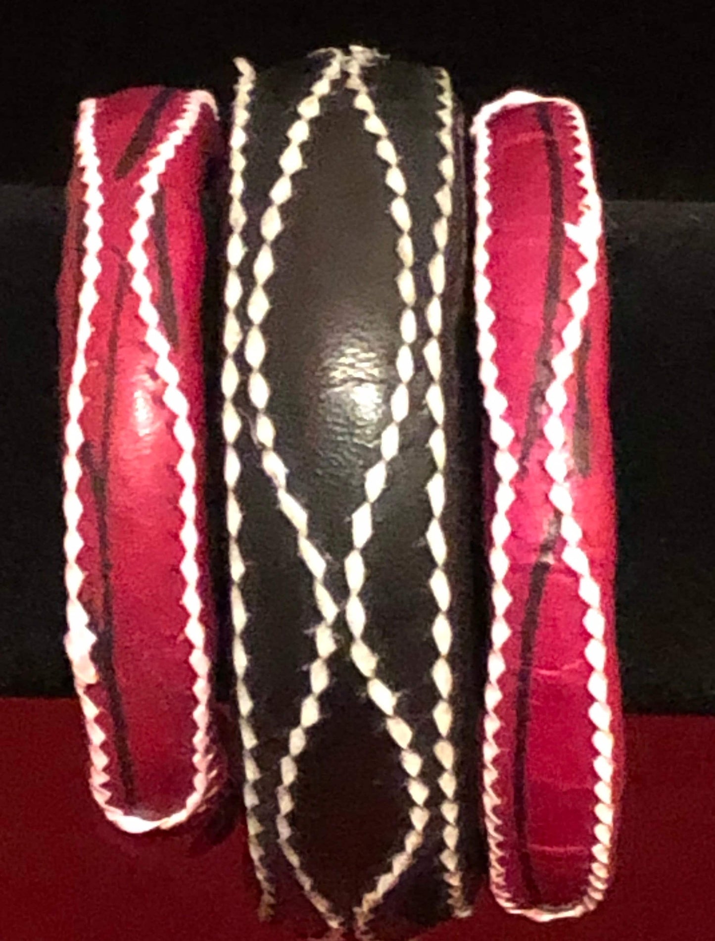 Nigerian Red and Black Leather Bracelet | West African Red and Black Leather Bracelet | African Jewelry | Tribal & Ethnic | Afrocentric