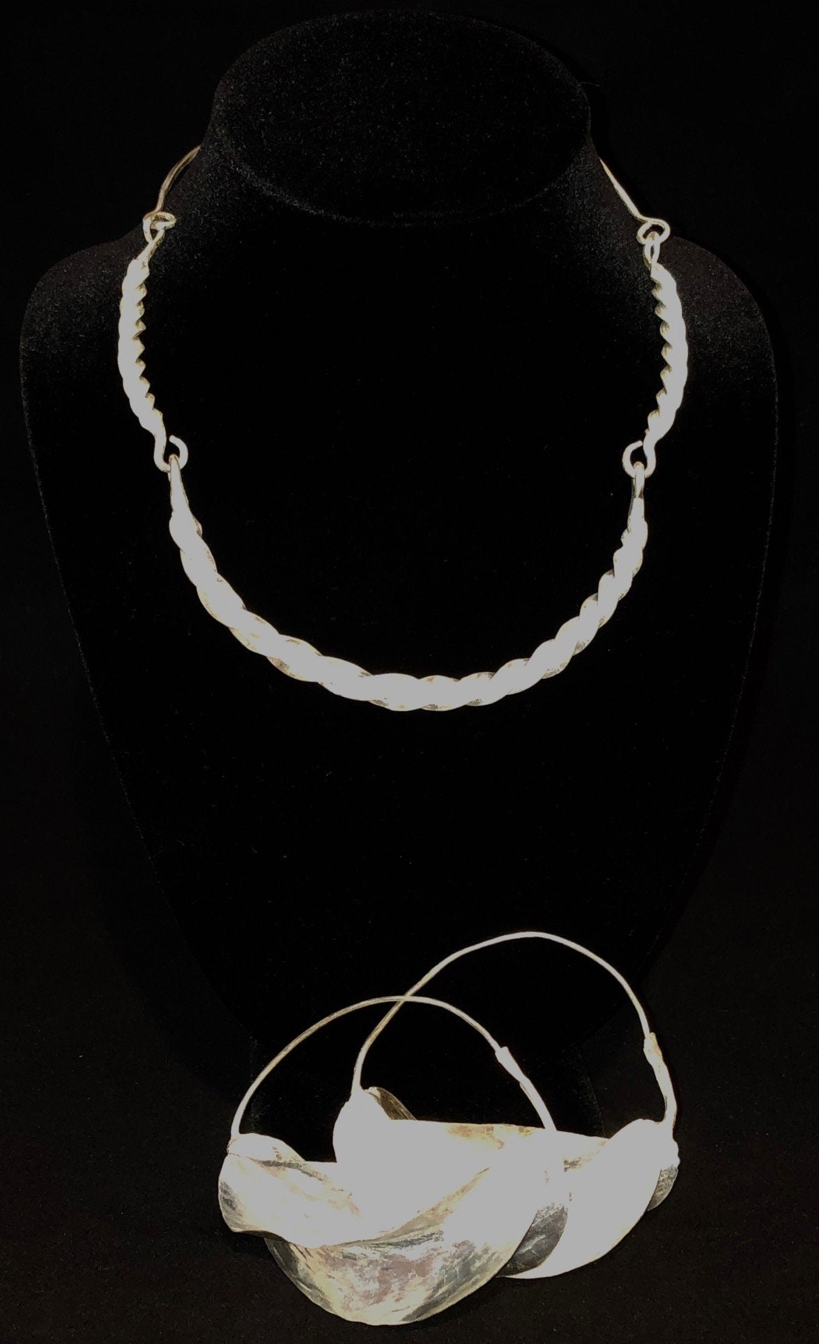 3.0" Handcrafted Fulani Silver Twist Earrings, Oversized | Handcrafted Earrings | West African Jewelry | Tribal & Ethnic | Afrocentric