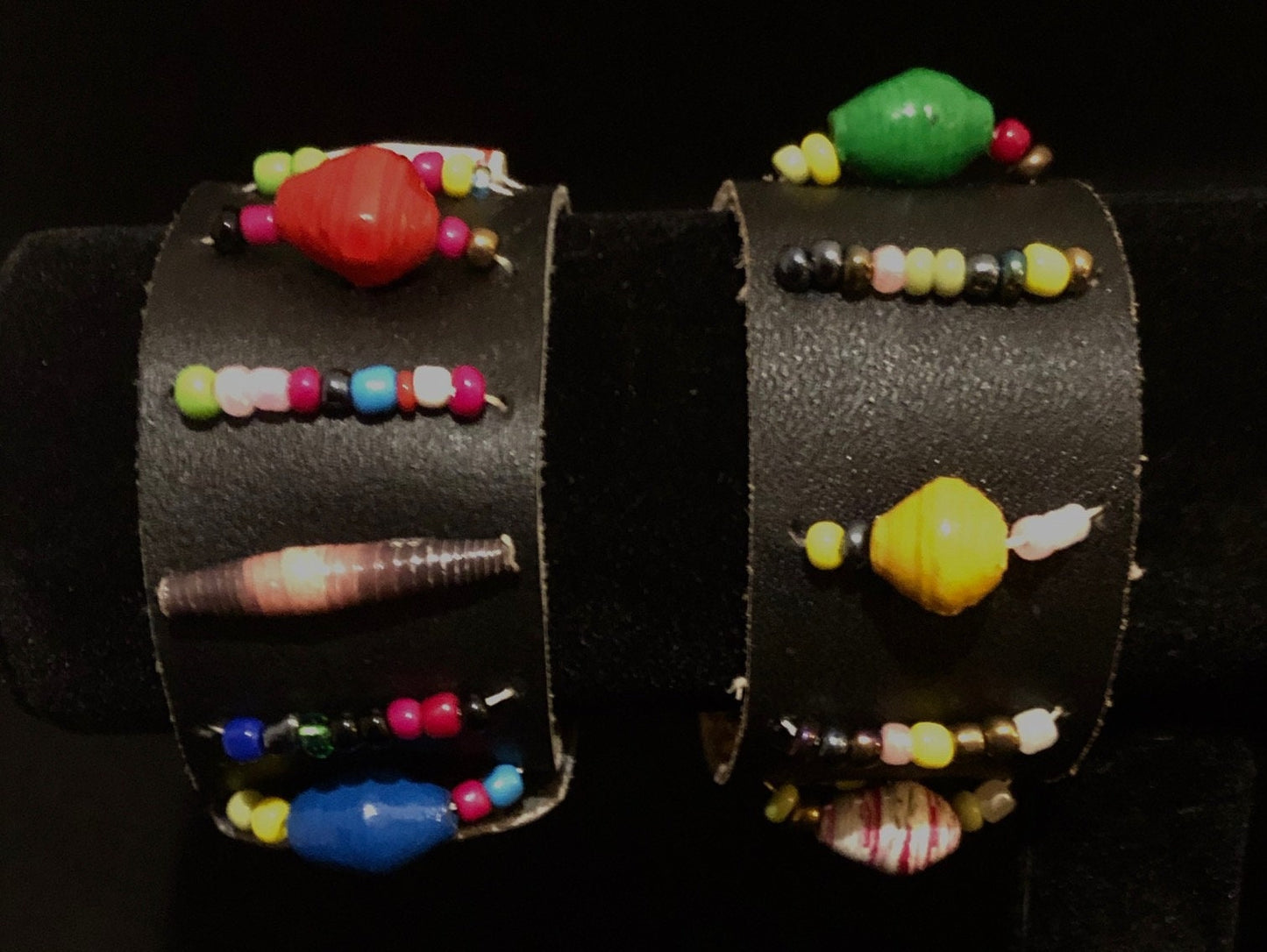 African Trade Bead Leather Bracelet | West African Trade Bead Leather Bracelet | African Jewelry | West African Bracelet | Tribal & Ethnic