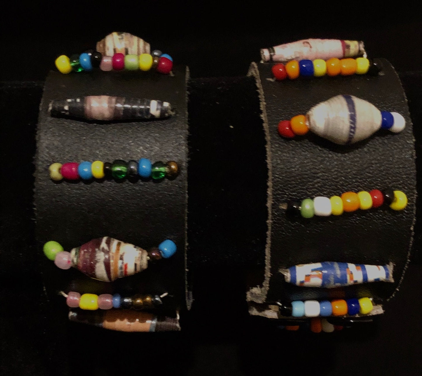 African Trade Bead Leather Bracelet | West African Trade Bead Leather Bracelet | African Jewelry | West African Bracelet | Tribal & Ethnic