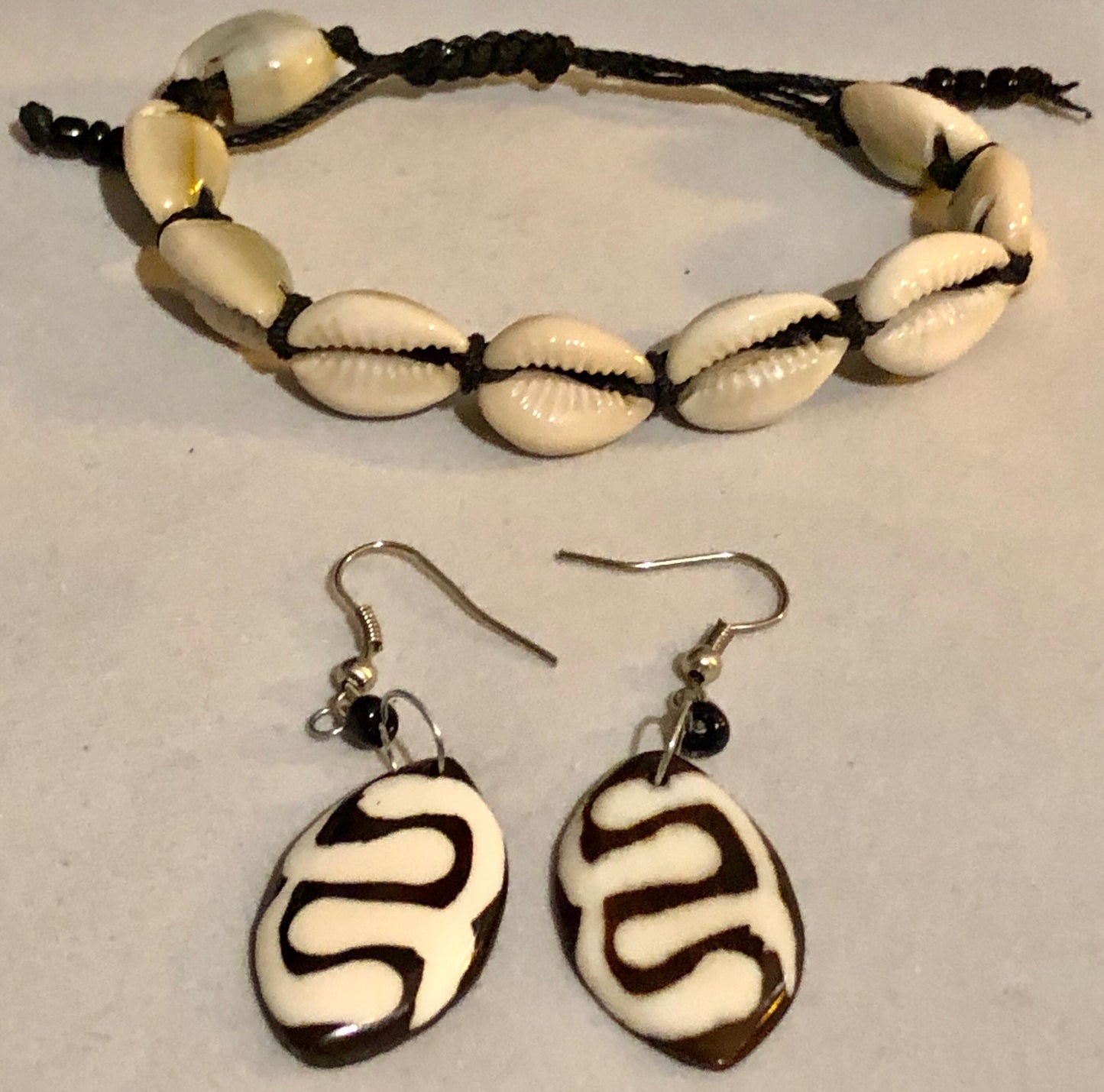 Batik Bone Earrings, Abstract Oval | Kenyan Dangle and Drop Earrings | Tribal & Ethnic | Afrocentric | Nile Valley Jewelry