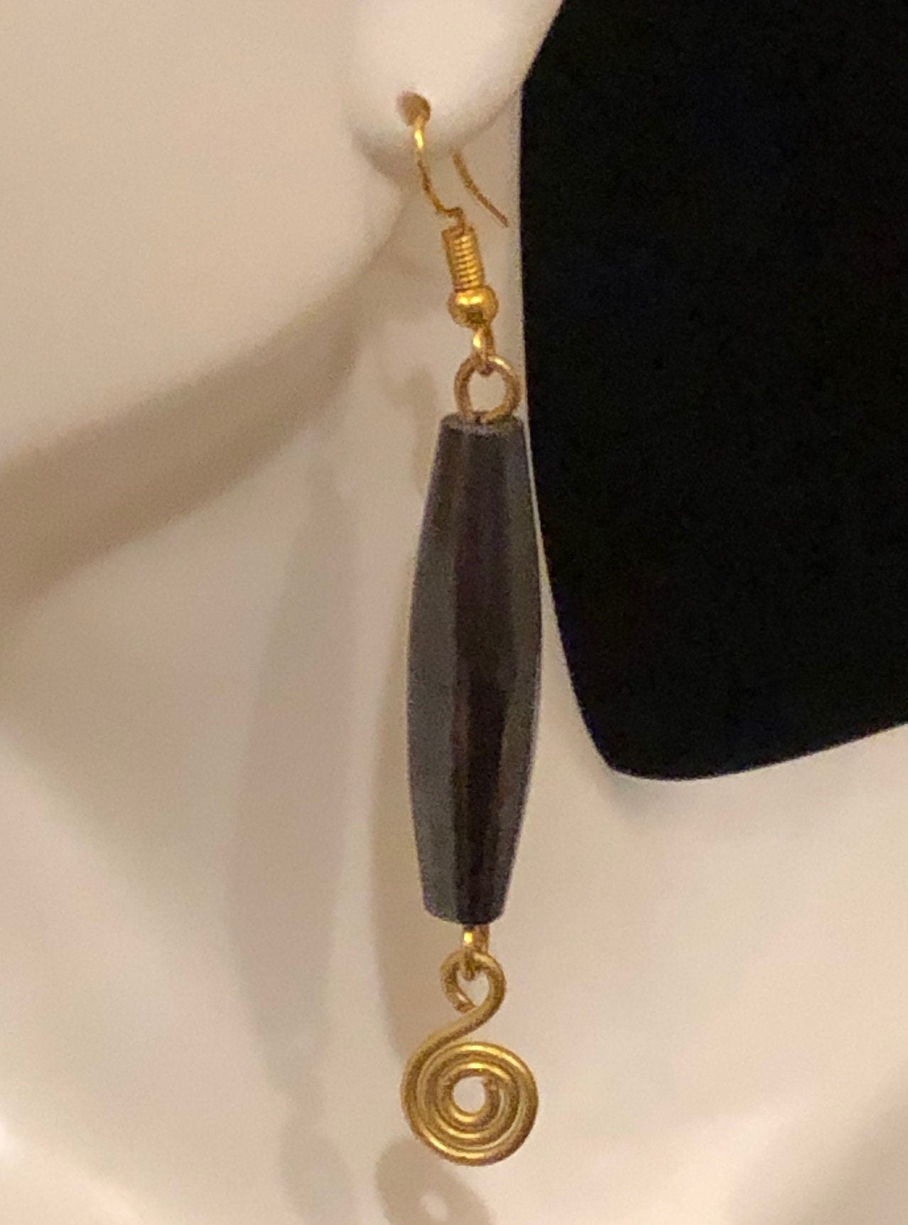 Imani Cowry Bone and Brass Earrings | African Dangle and Drop Earrings | Adinkra | Fertility Shell Jewelry | Tribal & Ethnic | Afrocentric