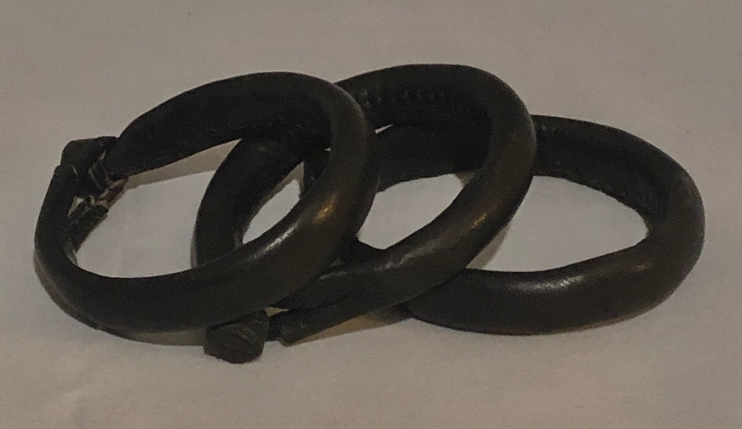 African Leather Bracelet, Black Small/Medium | Nigerian Leather Bracelet | African Jewelry | Tribal & Ethnic Jewelry | Afrocentric