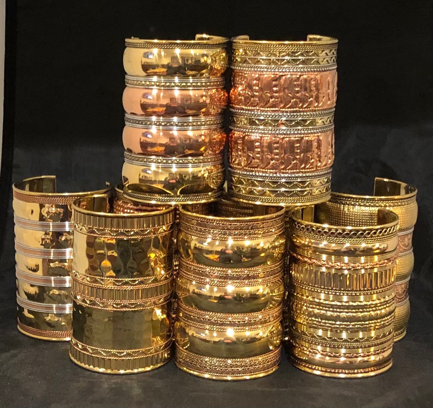 4" Mixed Metals Cuffs | Dressy Cuffs | Adornment for the Wrist | Tribal & Ethnic | Afrocentric
