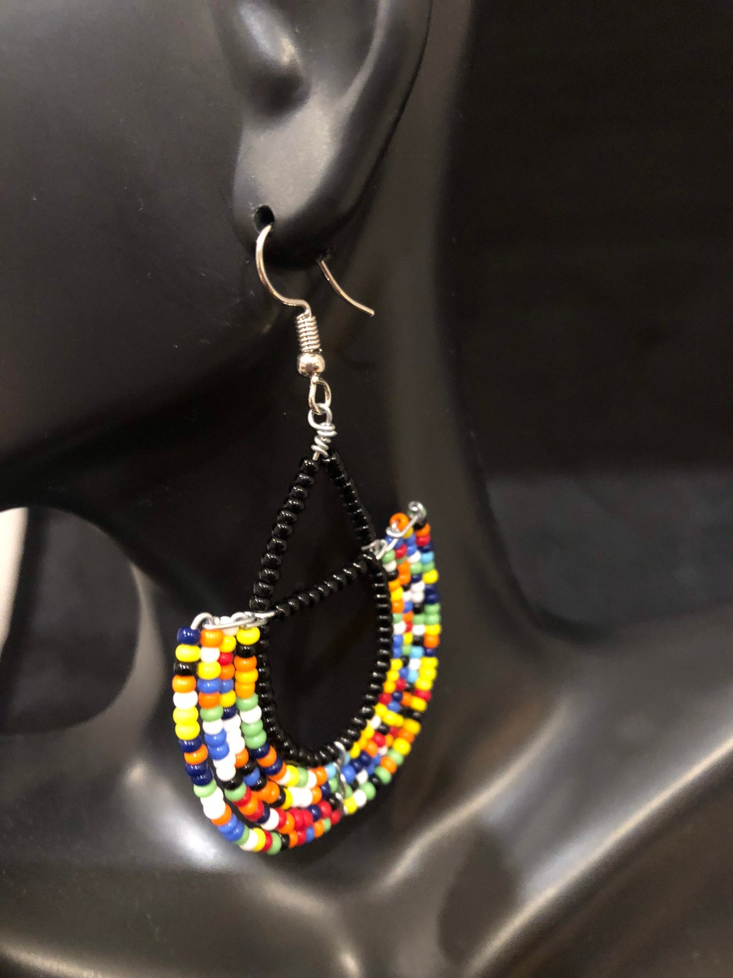 South African Zulu Beaded Earrings | Zulu Tribal Earrings | South African Jewelry | Hoop Earrings | Tribal & Ethnic | Afrocentric