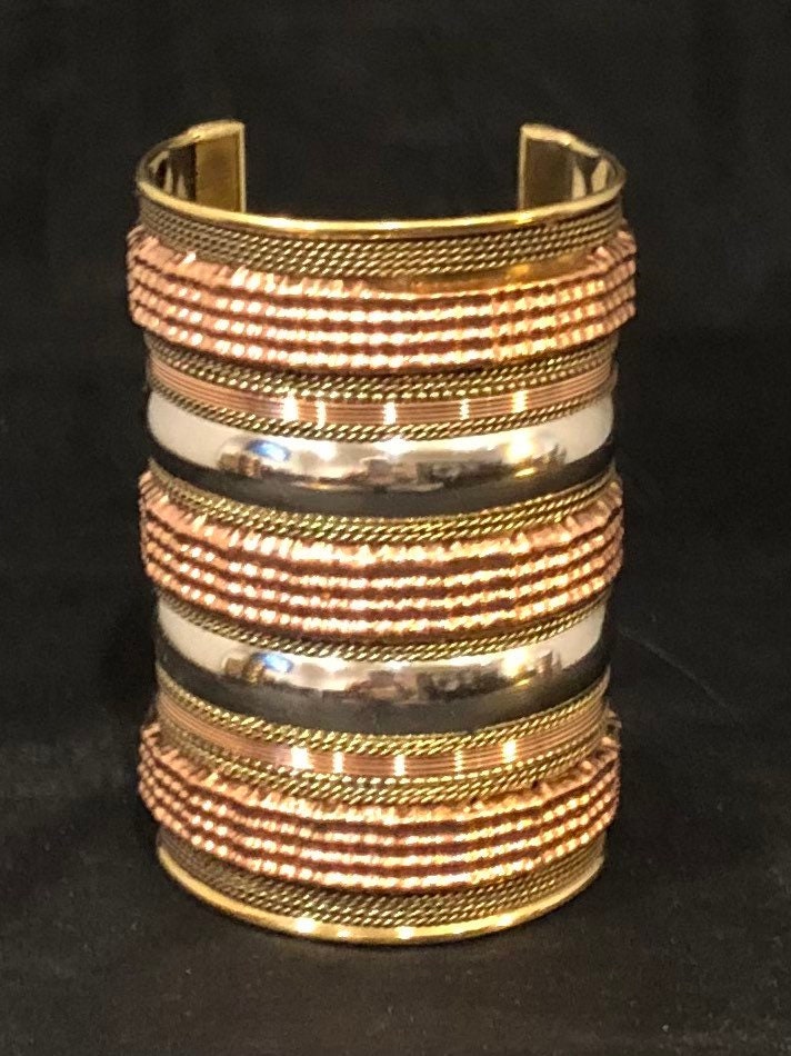 4" Mixed Metals Cuffs | Dressy Cuffs | Adornment for the Wrist | Tribal & Ethnic | Afrocentric