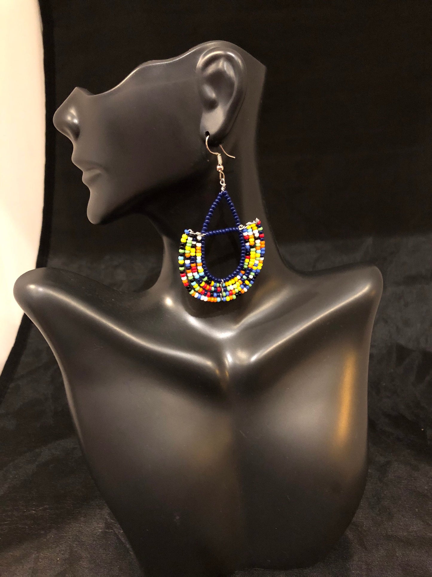South African Zulu Beaded Earrings | Zulu Tribal Earrings | South African Jewelry | Hoop Earrings | Tribal & Ethnic | Afrocentric
