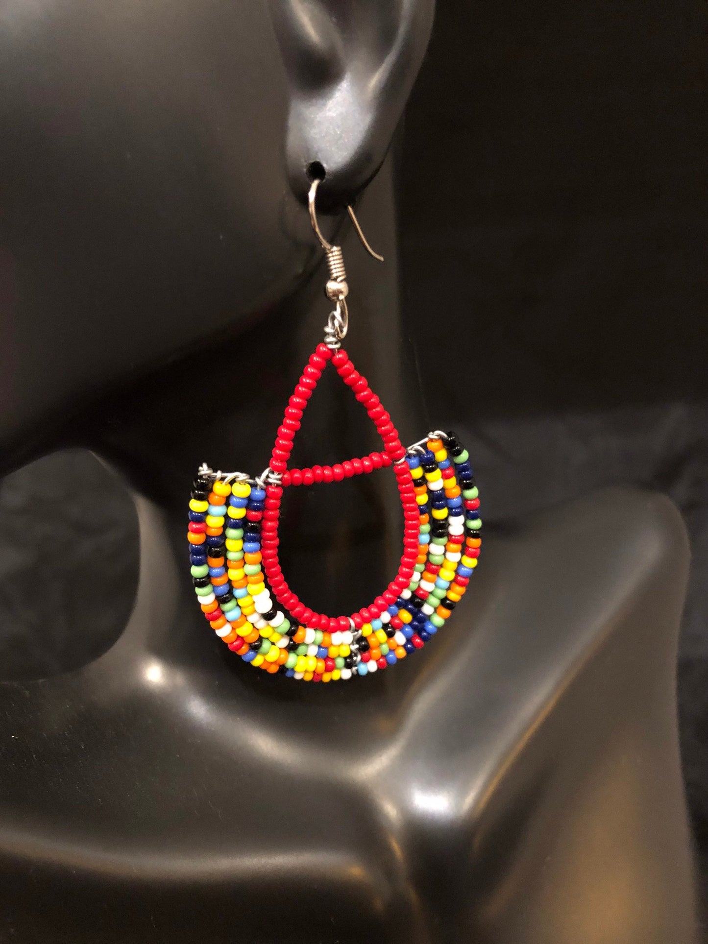 South African Zulu Beaded Earrings | Zulu Tribal Earrings | South African Jewelry | Hoop Earrings | Tribal & Ethnic | Afrocentric