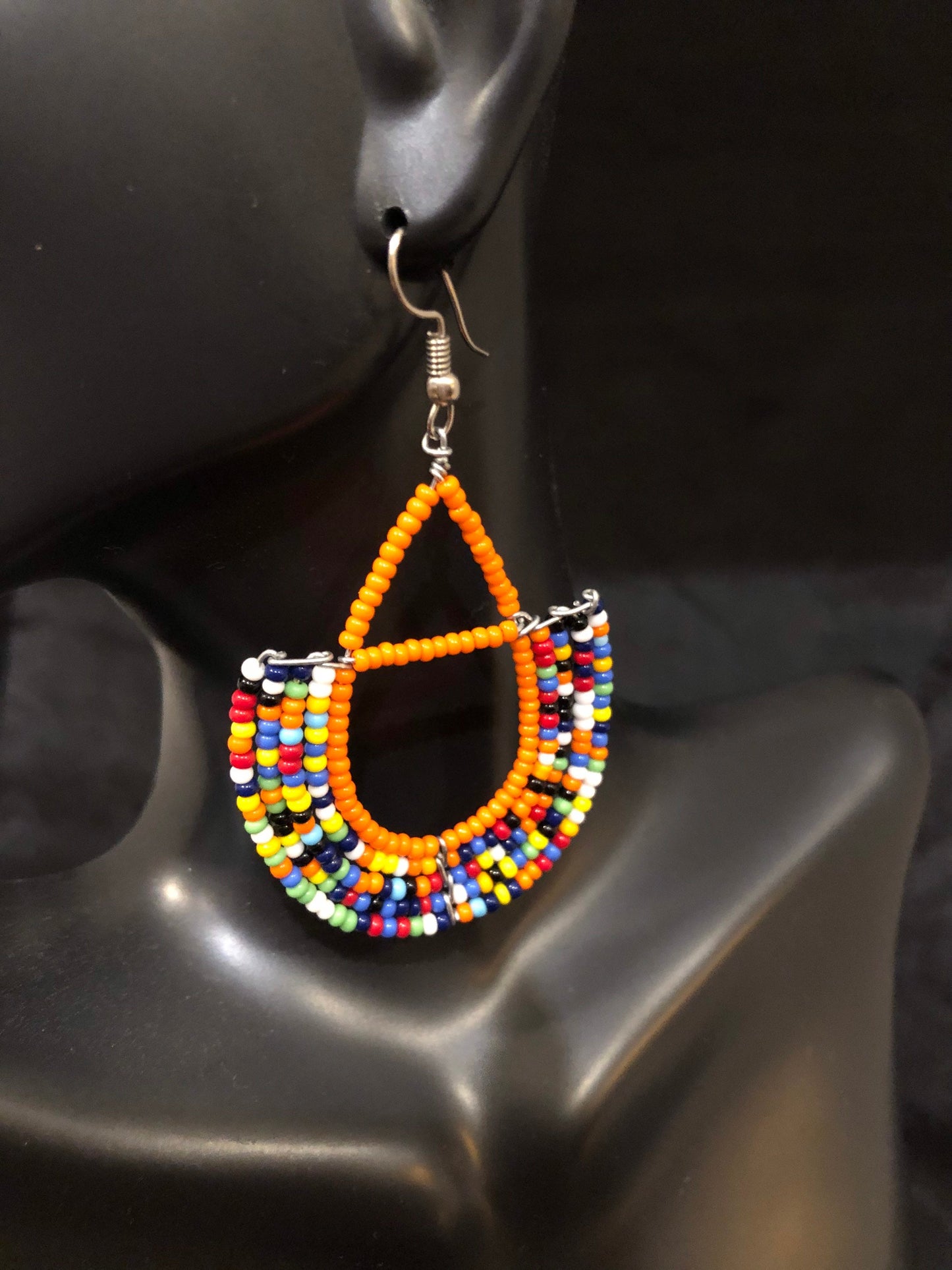 South African Zulu Beaded Earrings | Zulu Tribal Earrings | South African Jewelry | Hoop Earrings | Tribal & Ethnic | Afrocentric