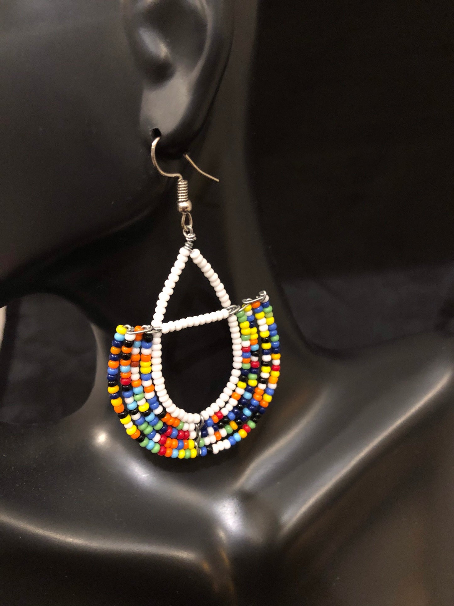 South African Zulu Beaded Earrings | Zulu Tribal Earrings | South African Jewelry | Hoop Earrings | Tribal & Ethnic | Afrocentric