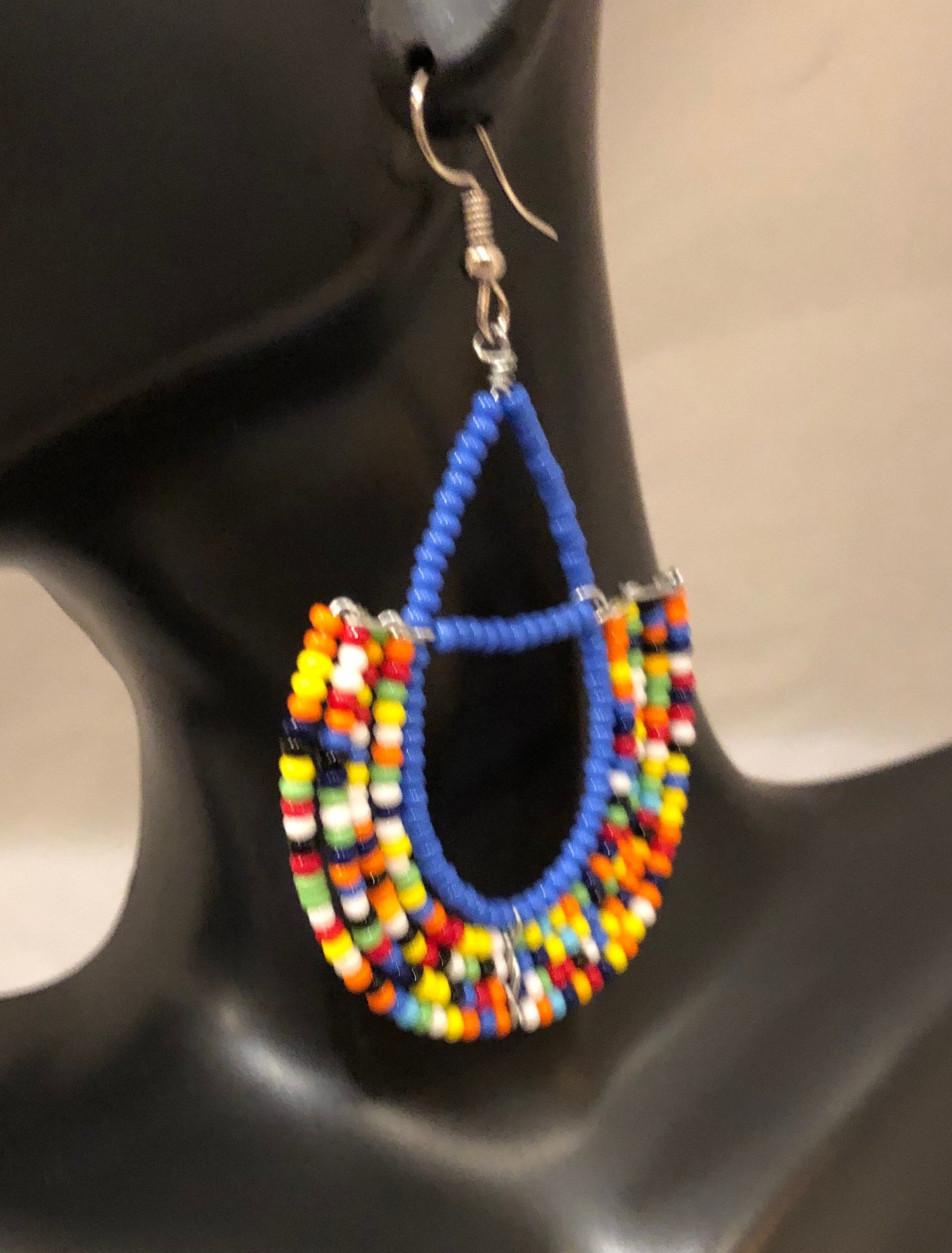 South African Zulu Beaded Earrings | Zulu Tribal Earrings | South African Jewelry | Hoop Earrings | Tribal & Ethnic | Afrocentric