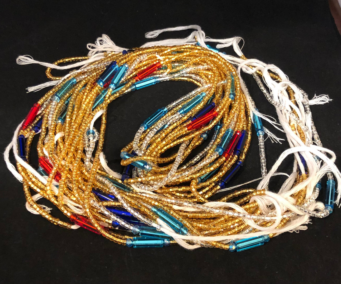 54" Nefertiti Waist Tie Beads | African Waist Chains | Belly Chains | Slimming Tummy Beads | Waist Bracelet | Femininity and Sensuality