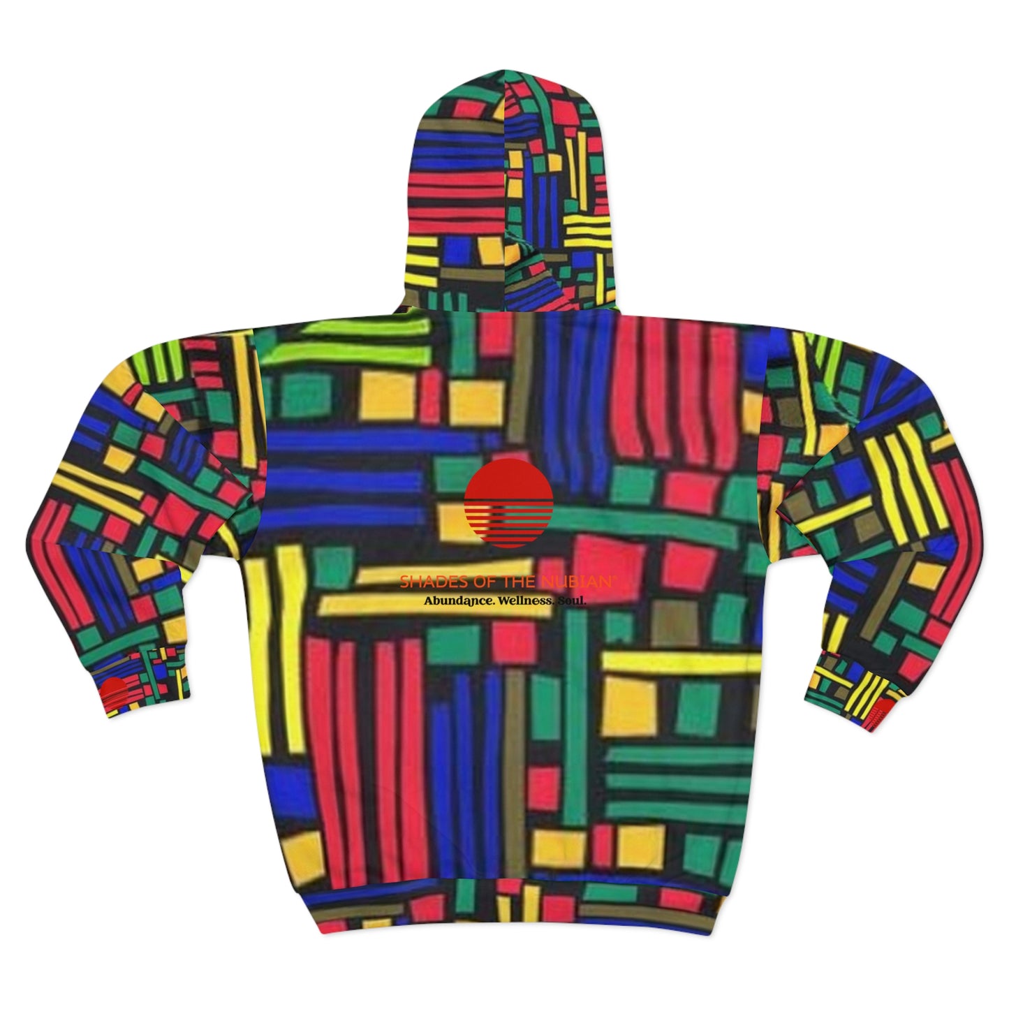 Unisex Primary Colors Ankara Zip Hoodie