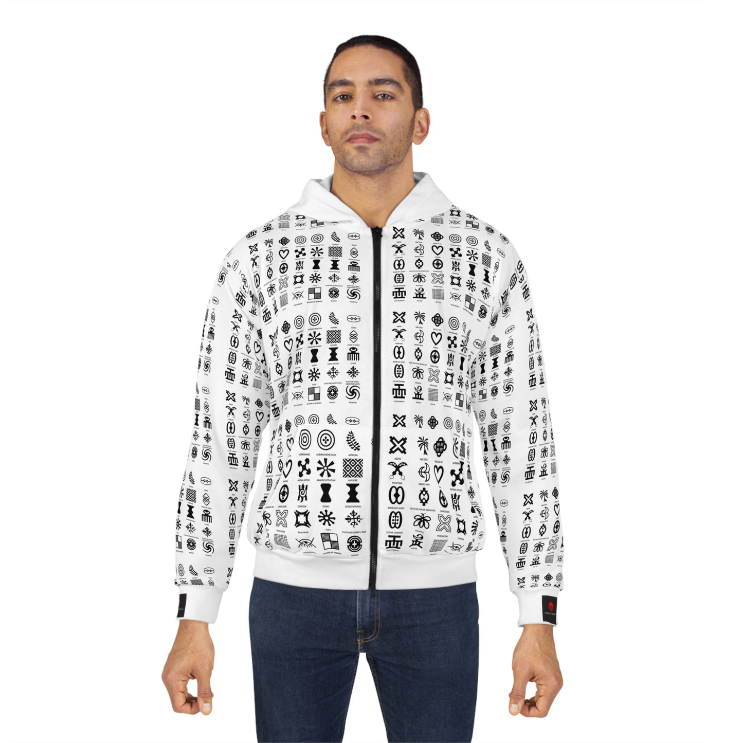 Unisex Adinkra Zip Hoodie