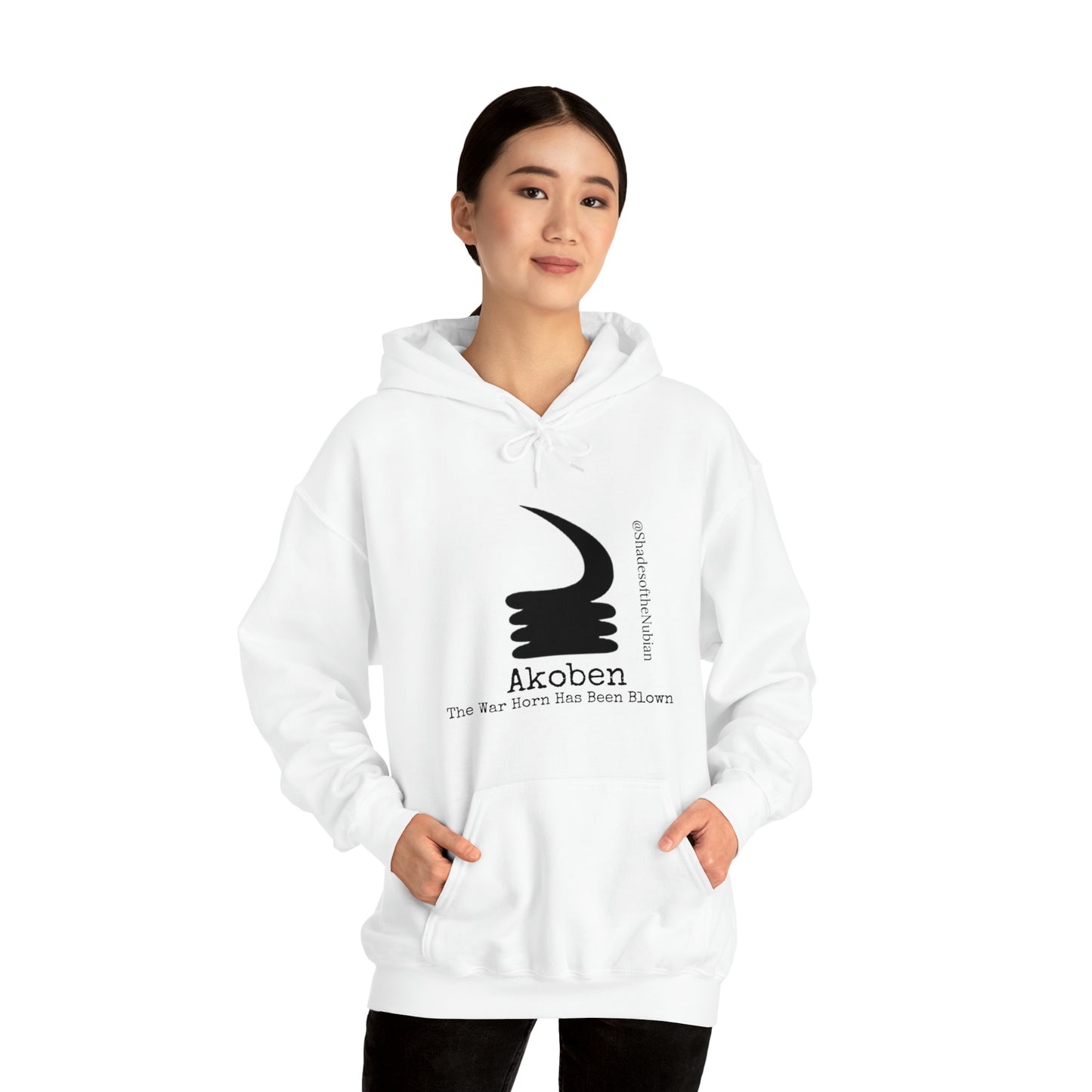 Unisex Akoben Heavyweight Hoodie, White