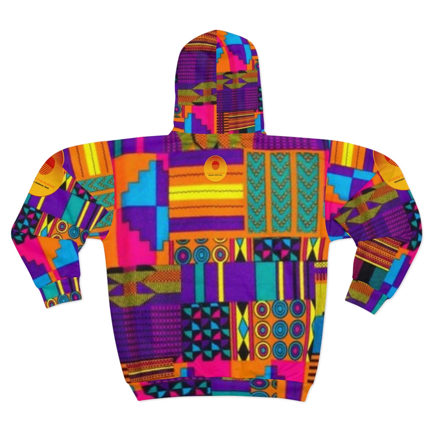 Unisex Pink Acid Ankara Zip Hoodie