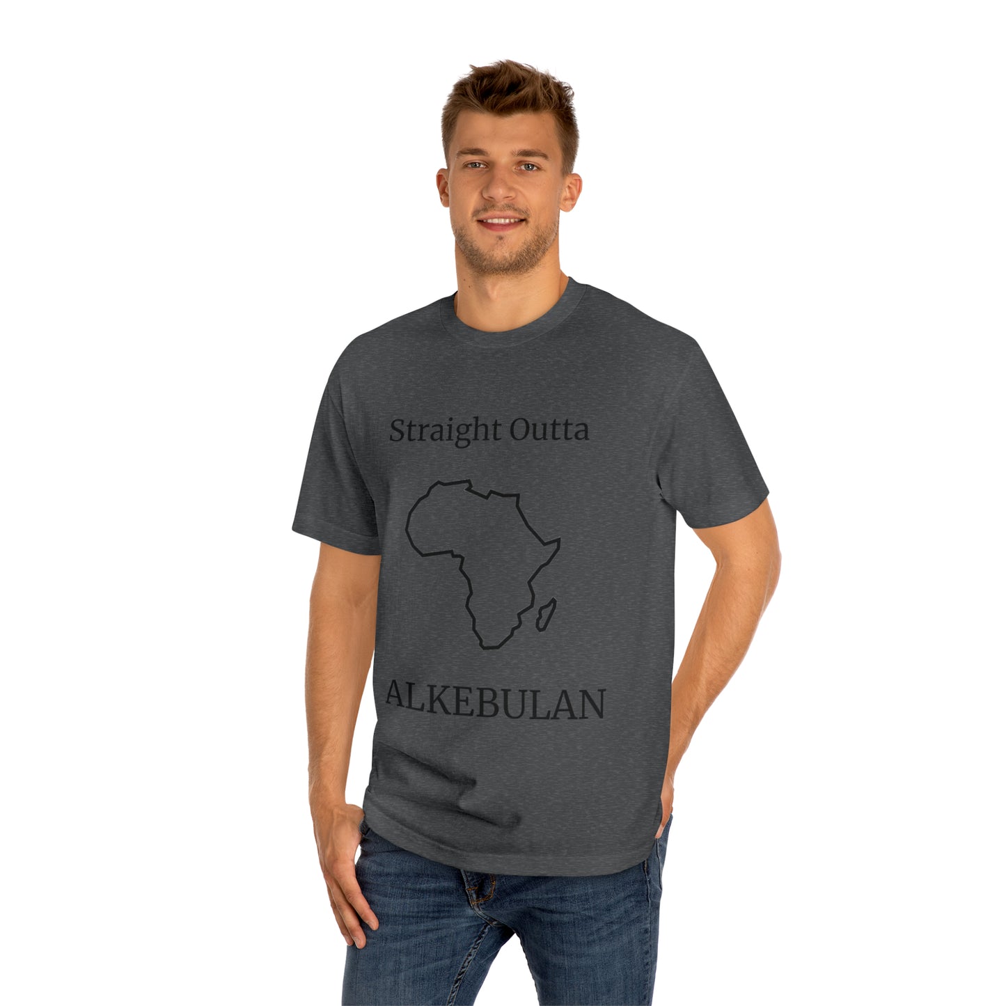 Unisex Straight Outta Alkebulan Tee, Charcoal Heather