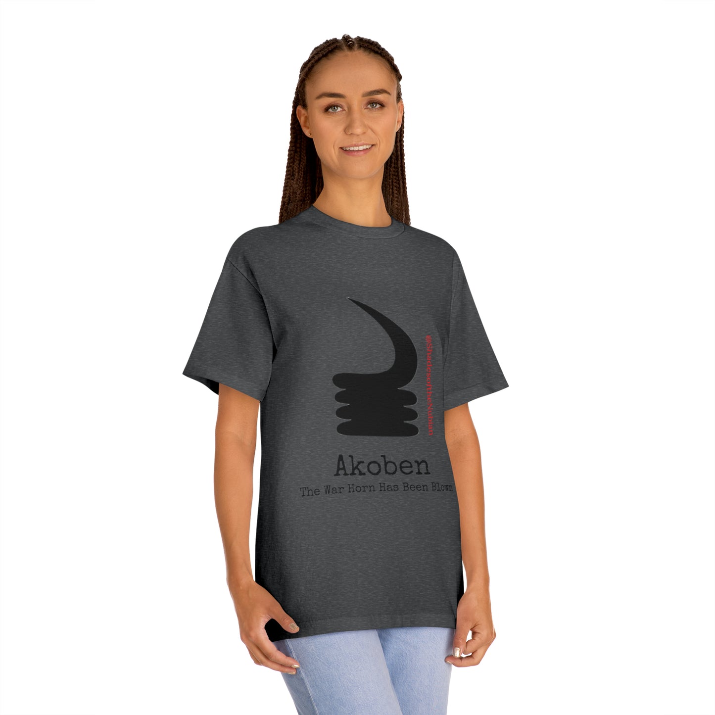 Unisex Akoben Tee, Heather Charcoal