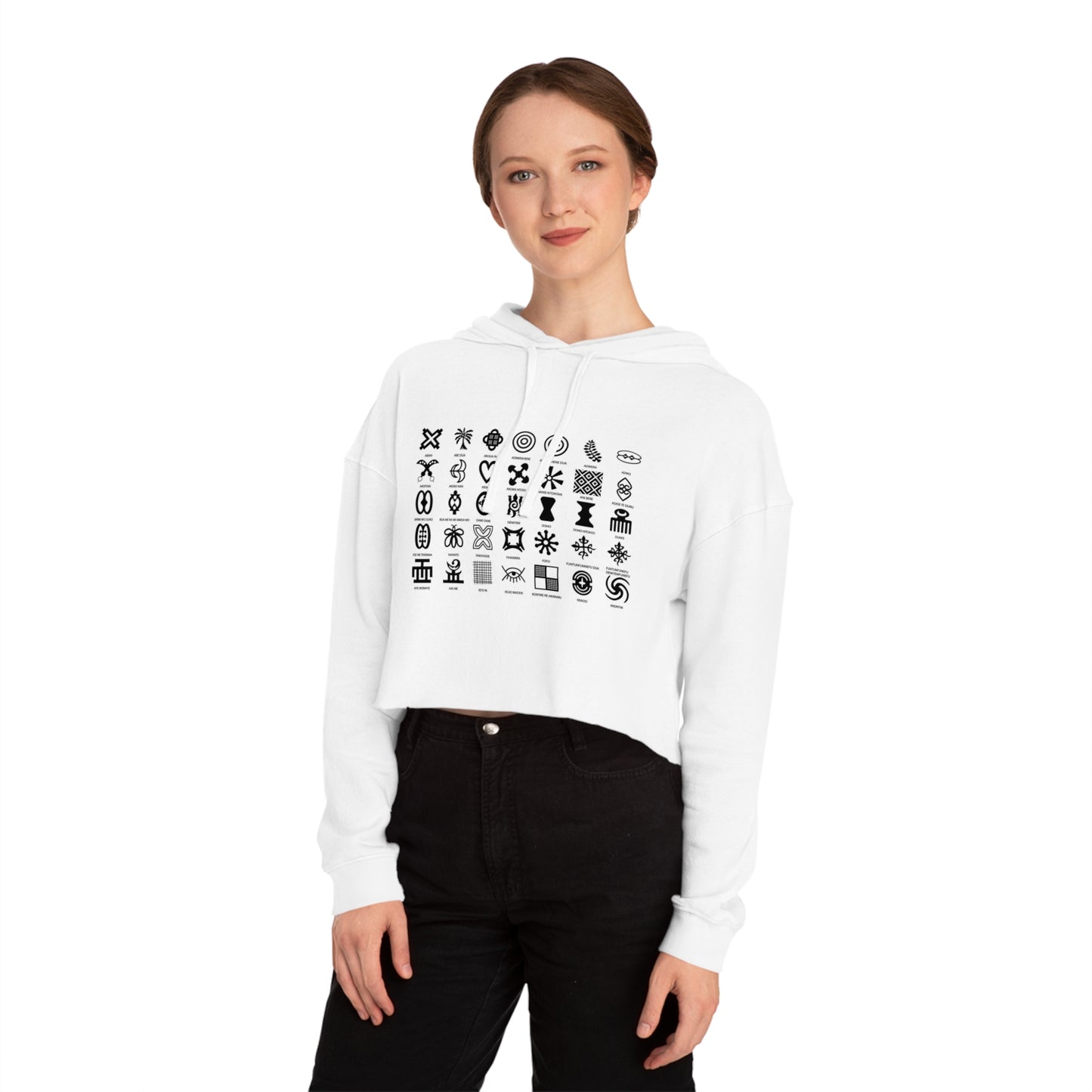 Adinkra Women’s Cropped Hooded Sweatshirt