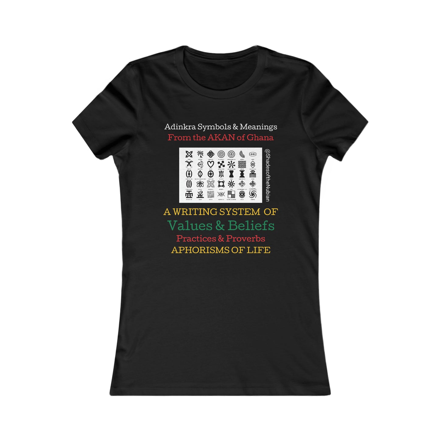Women's Adinkra Tee, Black