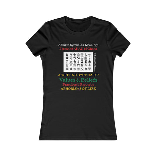 Women's Adinkra Tee, Black