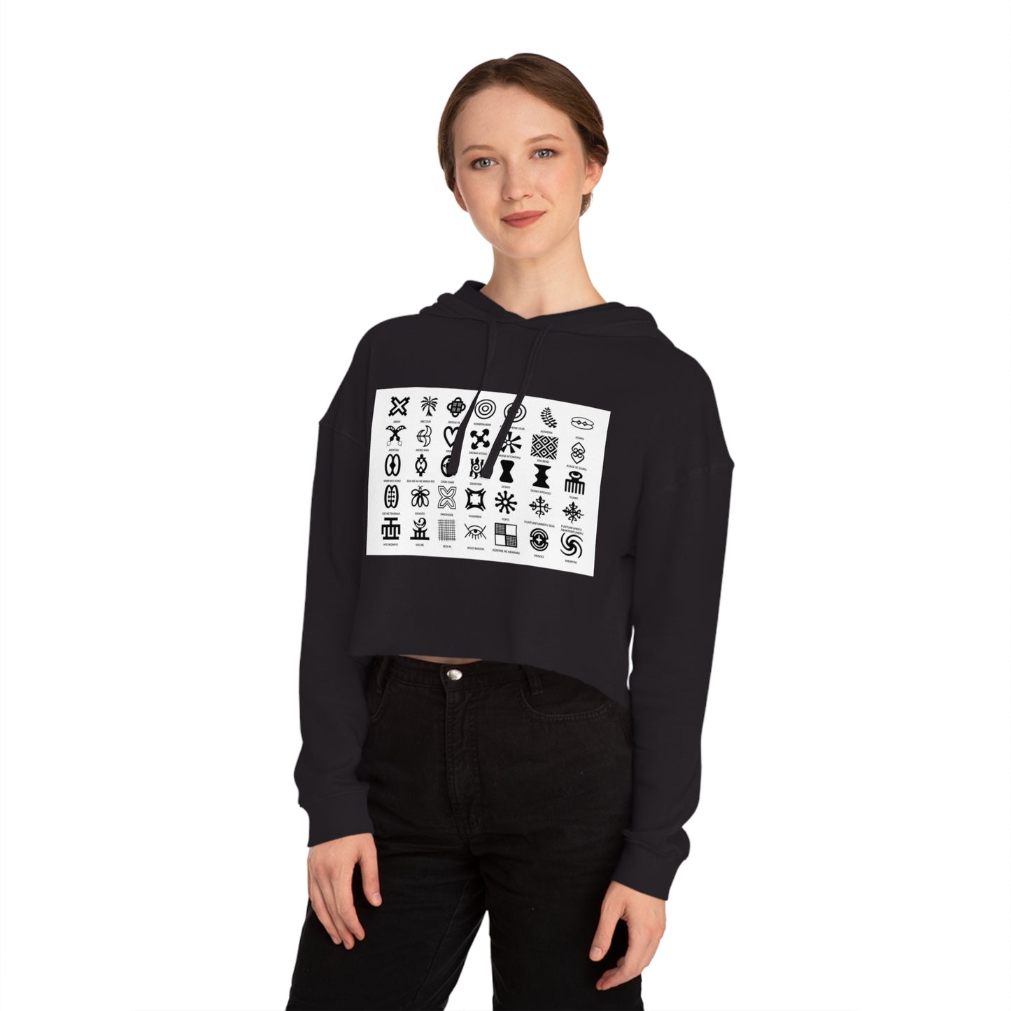 Adinkra Women’s Cropped Hooded Sweatshirt