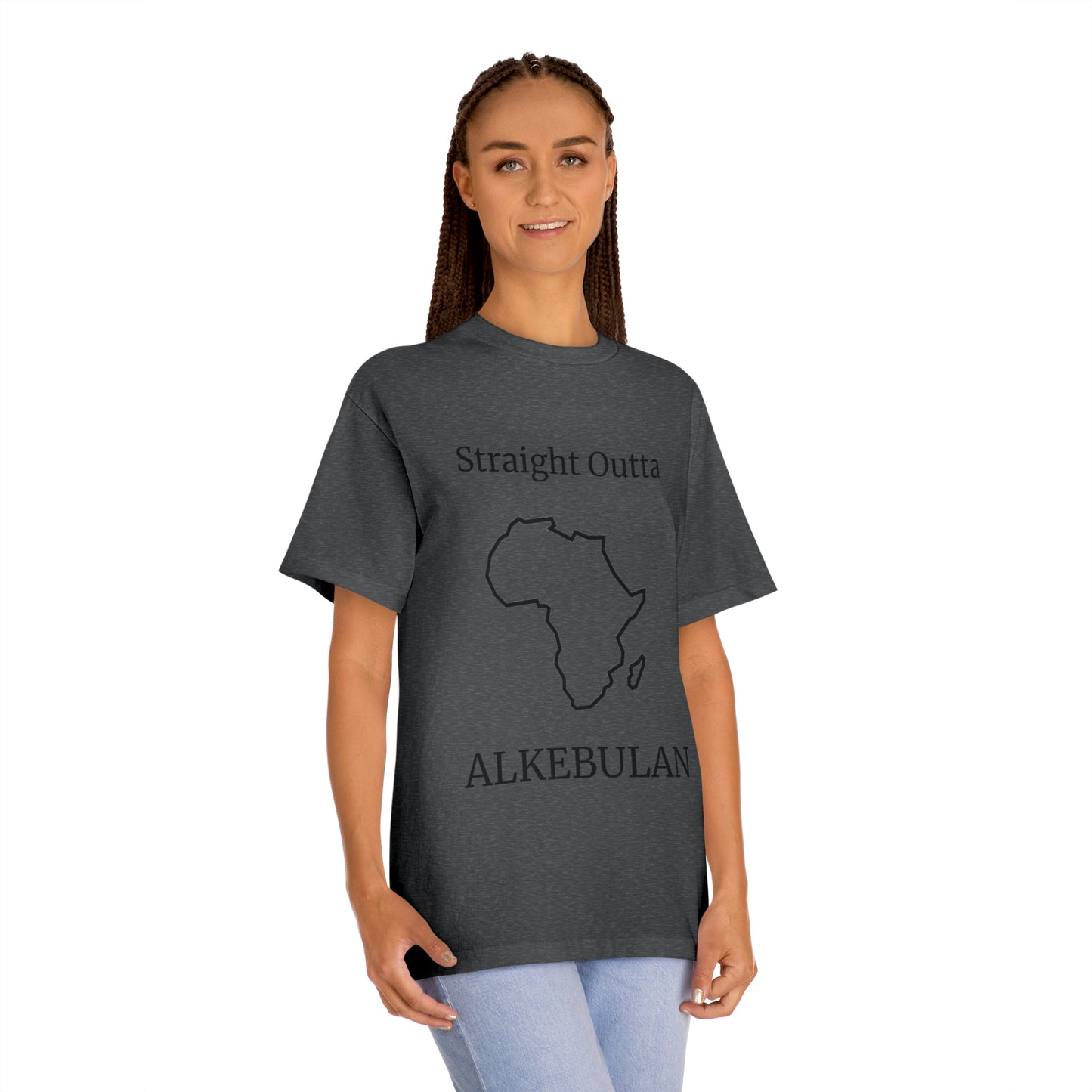 Unisex Straight Outta Alkebulan Tee, Charcoal Heather