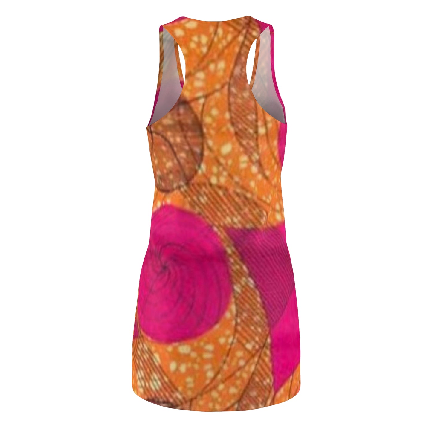 Pink & Orange Ankara Racerback Dress