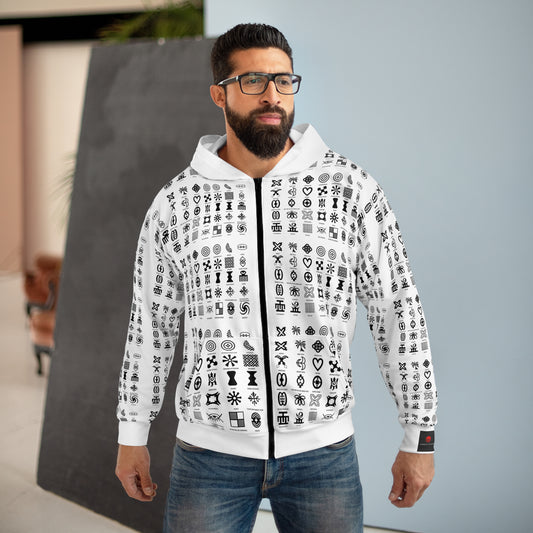Unisex Adinkra Zip Hoodie