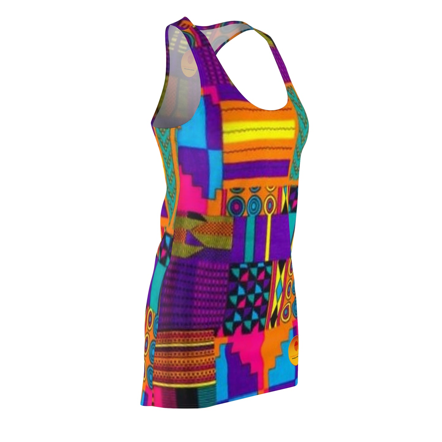 Pink Acid Ankara Racerback Dress