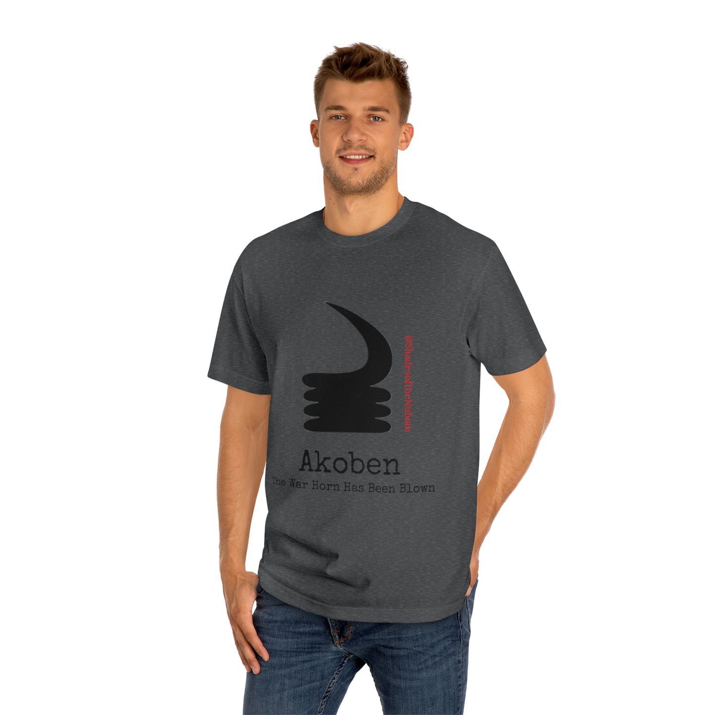 Unisex Akoben Tee, Heather Charcoal