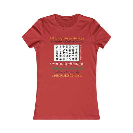 Women's Adinkra Tee, Red