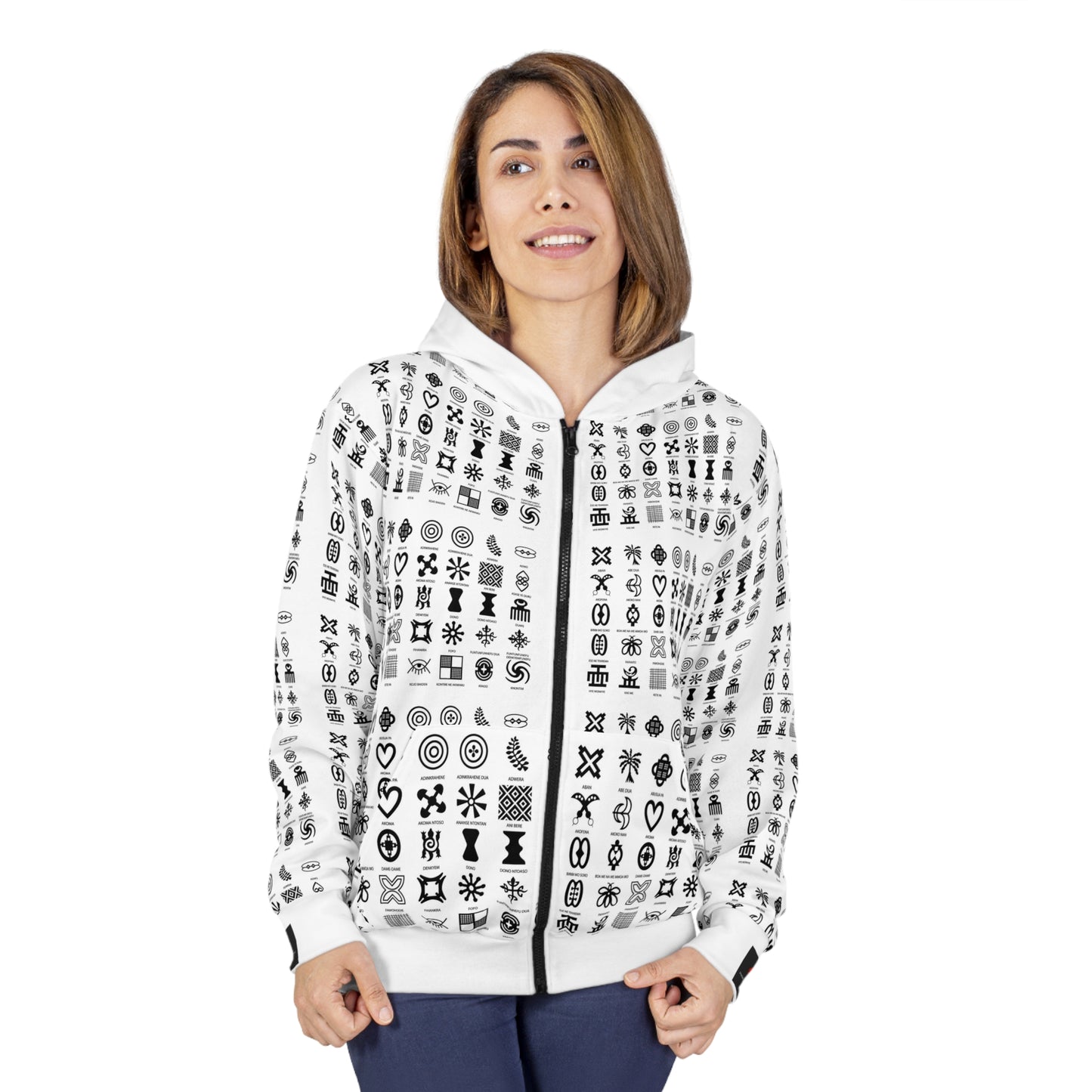Unisex Adinkra Zip Hoodie