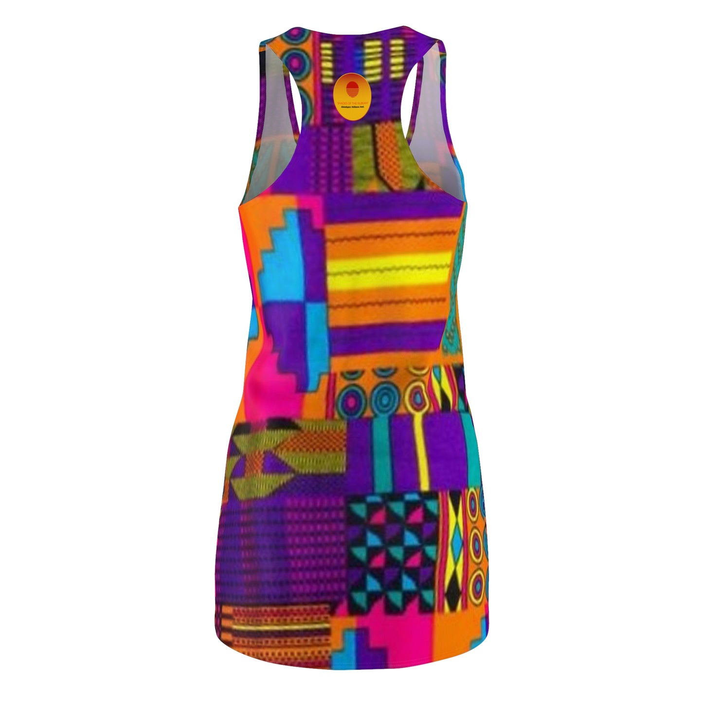 Pink Acid Ankara Racerback Dress
