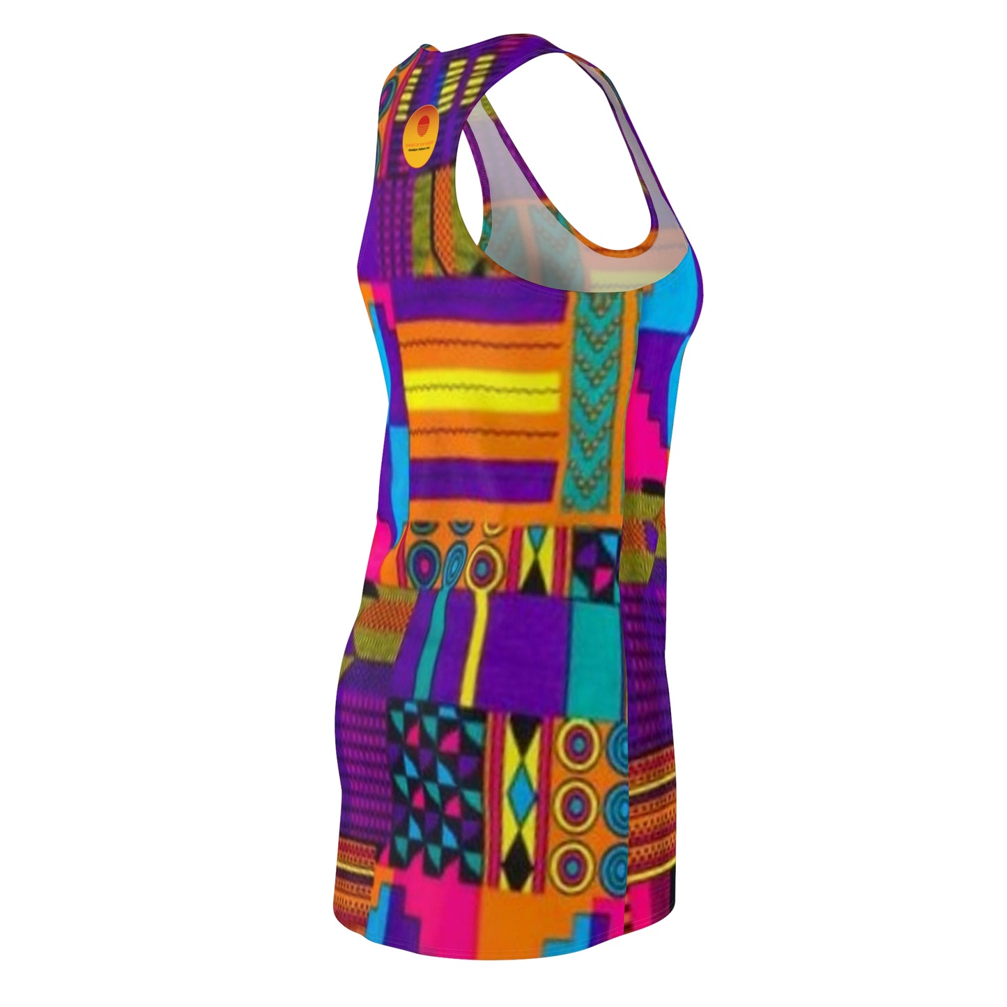 Pink Acid Ankara Racerback Dress