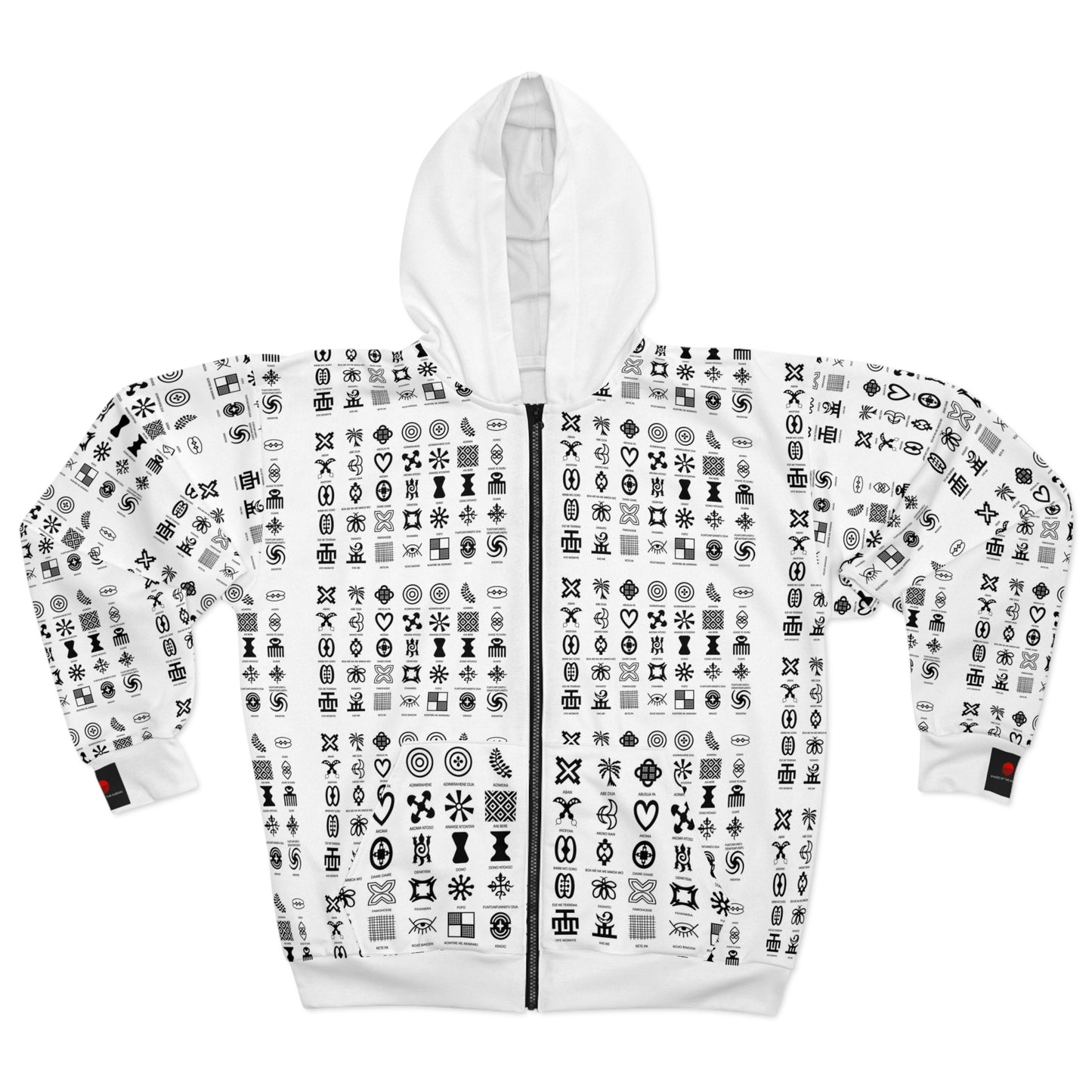 Unisex Adinkra Zip Hoodie