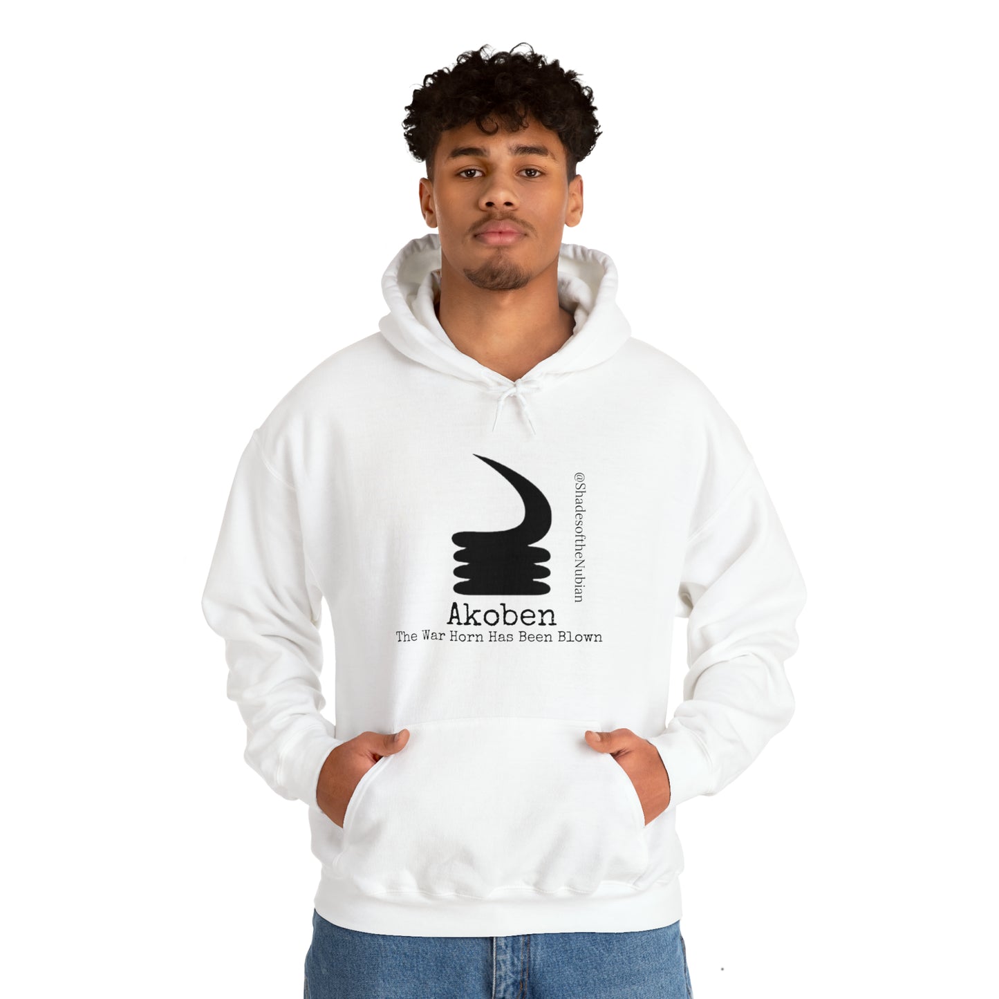 Unisex Akoben Heavyweight Hoodie, White