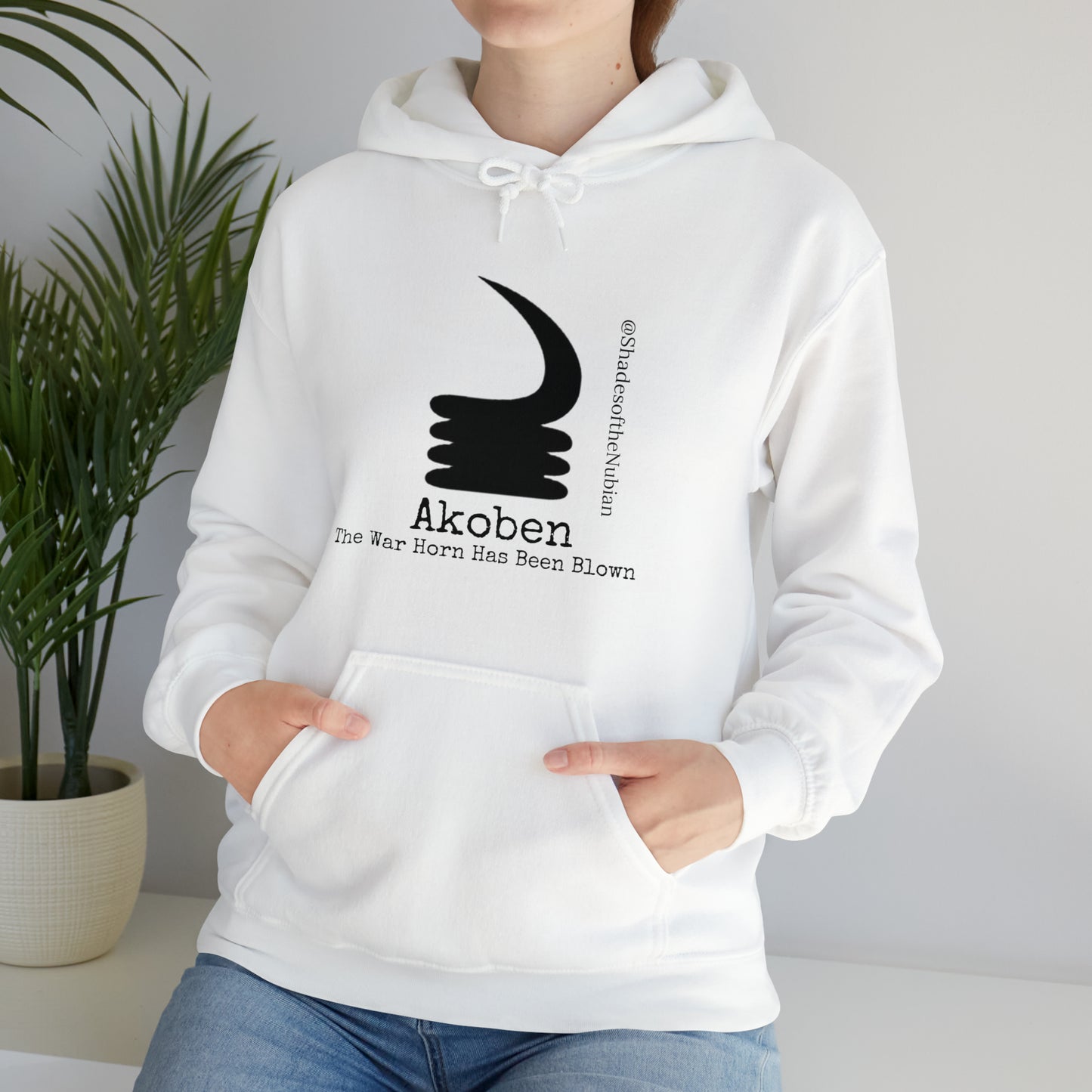 Unisex Akoben Heavyweight Hoodie, White